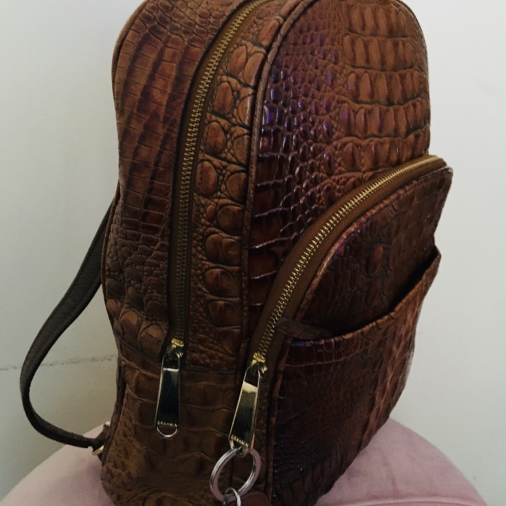 BRAHMIN Melbourne Collection Dartmouth Crocodile-Embossed Backpack - Picture 2 of 4